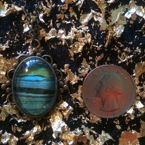 Blue Acrylic Pour Necklace